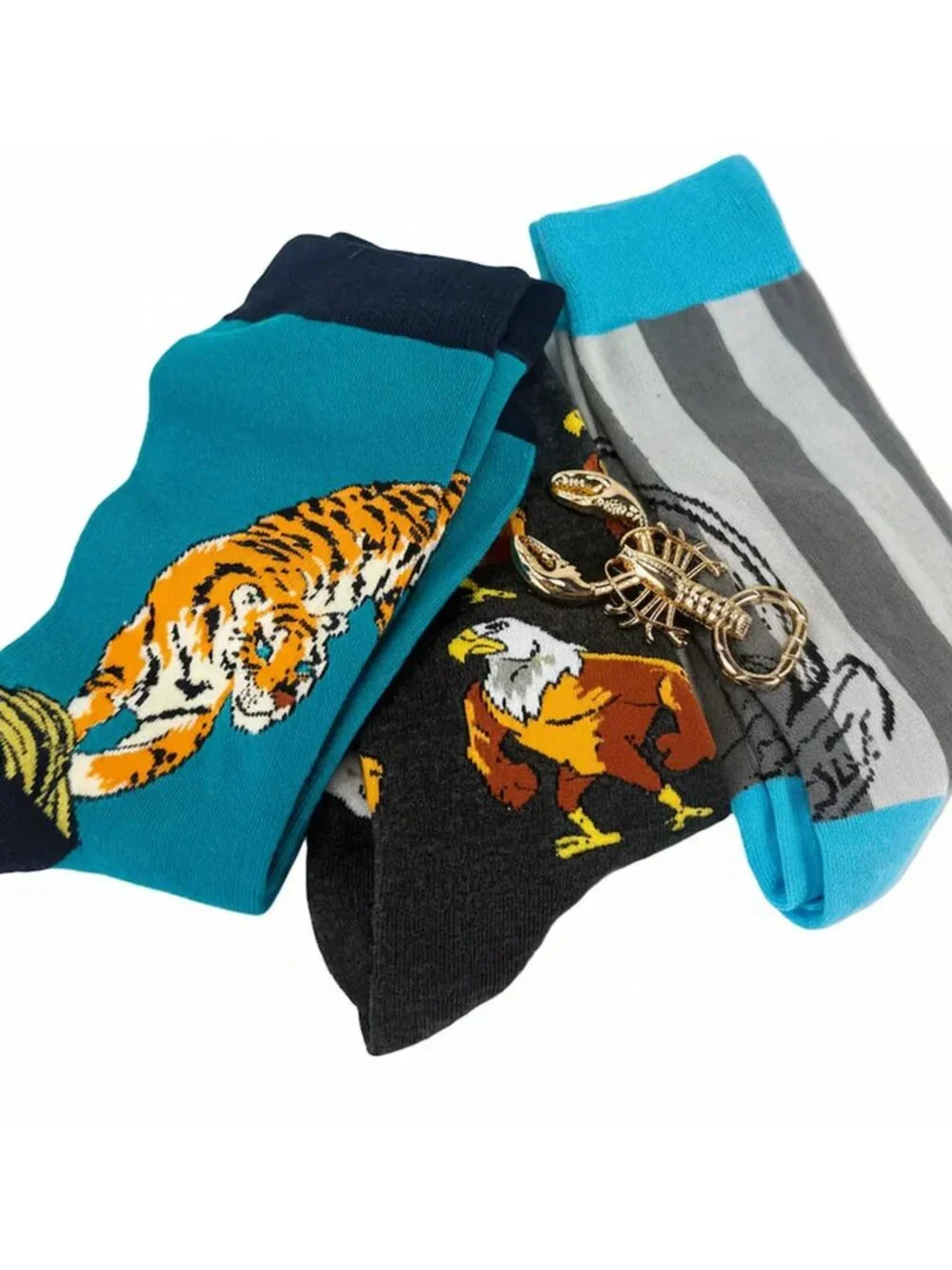Men’s Novelty Socks Set | Gold Lobster Bottle Opener